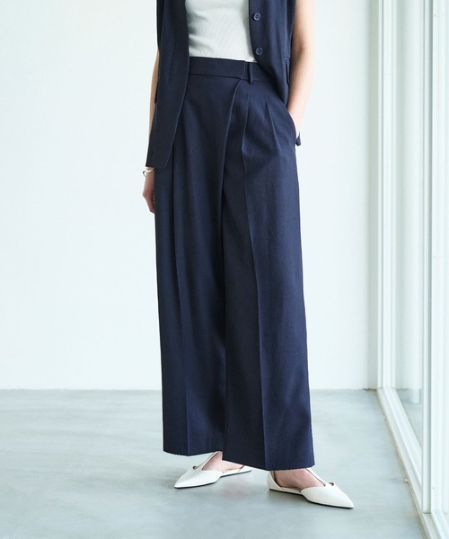 N.O.R.C(ノーク)の「【トリアセリネン】ラップトラウザーパンツ(スラックス・レディース・ホワイト/ベージュ/ネイビー・S/M)」の13枚目の写真