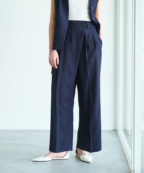 N.O.R.C(ノーク)の「【トリアセリネン】ラップトラウザーパンツ(スラックス・レディース・ホワイト/ベージュ/ネイビー・S/M)」の14枚目の写真