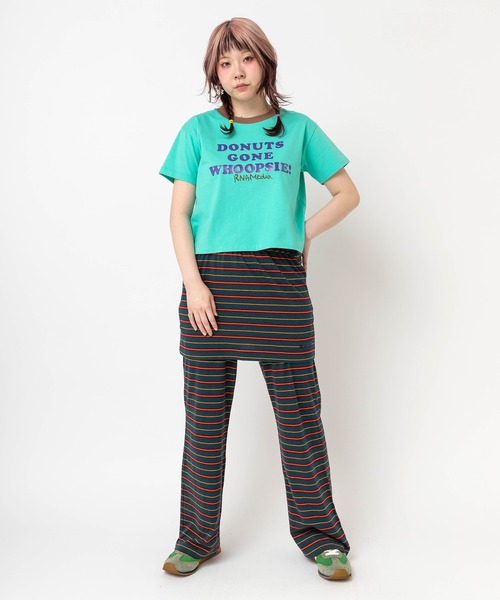 RNA（アールエヌエー）の「M2691 DONUTSロゴクレリックミニT（Tシャツ/カットソー・レディース・ホワイト/ミント/スミクロ・MEDIUM）」の18枚目の写真