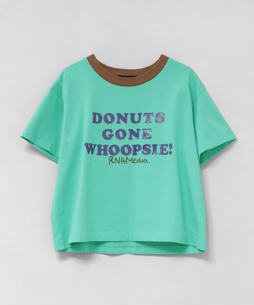 RNA（アールエヌエー）の「M2691 DONUTSロゴクレリックミニT（Tシャツ/カットソー・レディース・ホワイト/ミント/スミクロ・MEDIUM）」の5枚目の写真