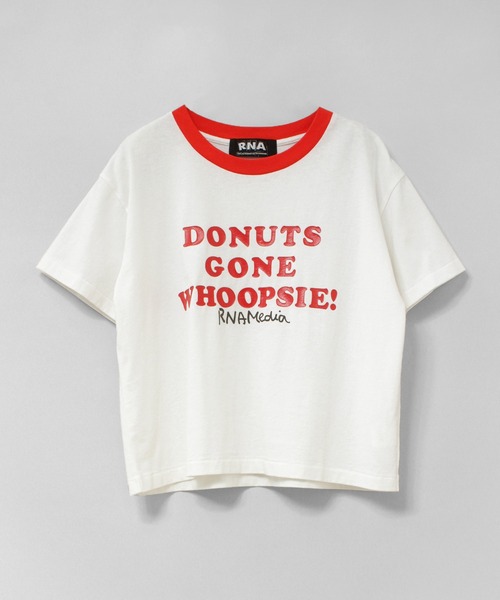 RNA（アールエヌエー）の「M2691 DONUTSロゴクレリックミニT（Tシャツ/カットソー・レディース・ホワイト/ミント/スミクロ・MEDIUM）」の9枚目の写真