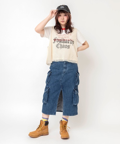 RNA（アールエヌエー）の「M2691 DONUTSロゴクレリックミニT（Tシャツ/カットソー・レディース・ホワイト/ミント/スミクロ・MEDIUM）」の4枚目の写真