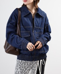 mitis（ミティス）の「mitis 10oz デニム フライトジャケット フロントジップ Gジャン デニムジャケット（デニムジャケット）」