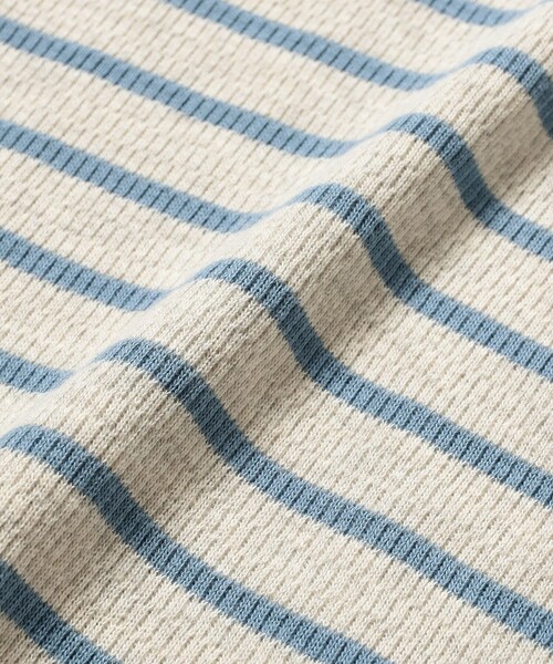 Healthknit(ヘルスニット)の「【別注】Healthknit / Honeycomb Thermal Henry Neck T-shirt Horizontal Stripe(Tシャツ/カットソー・メンズ・その他/その他1・S/M/L/XL)」の6枚目の写真