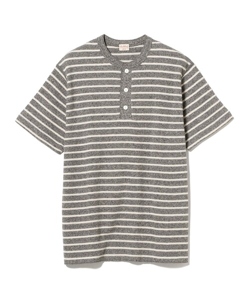 Healthknit(ヘルスニット)の「【別注】Healthknit / Honeycomb Thermal Henry Neck T-shirt Horizontal Stripe(Tシャツ/カットソー・メンズ・その他/その他1・S/M/L/XL)」の8枚目の写真
