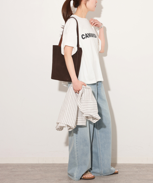 JOURNAL STANDARD relume(ジャーナルスタンダード レリューム)の「CAMBRIDGEロゴTシャツ(Tシャツ/カットソー・レディース・キャメル/ホワイト/チャコールグレー・FREE)」の10枚目の写真
