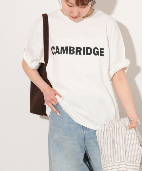 JOURNAL STANDARD relume(ジャーナルスタンダード レリューム)の「CAMBRIDGEロゴTシャツ(Tシャツ/カットソー・レディース・キャメル/ホワイト/チャコールグレー・FREE)」の12枚目の写真