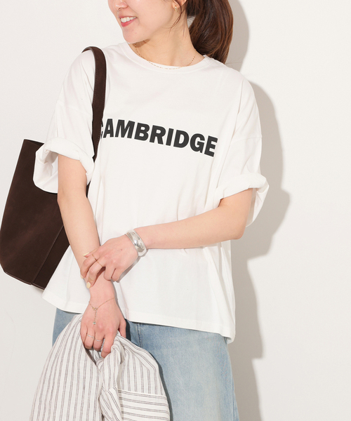 JOURNAL STANDARD relume(ジャーナルスタンダード レリューム)の「CAMBRIDGEロゴTシャツ(Tシャツ/カットソー・レディース・キャメル/ホワイト/チャコールグレー・FREE)」の13枚目の写真