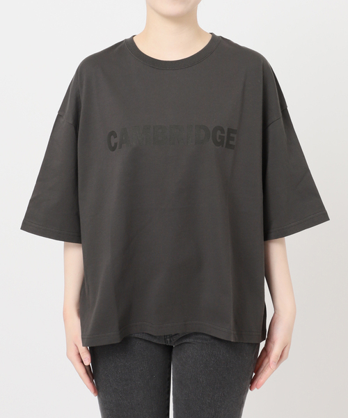 JOURNAL STANDARD relume(ジャーナルスタンダード レリューム)の「CAMBRIDGEロゴTシャツ(Tシャツ/カットソー・レディース・キャメル/ホワイト/チャコールグレー・FREE)」の4枚目の写真