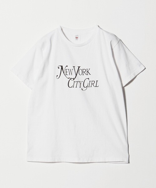 6（ロク）の「＜6(ROKU)＞NEW YORK CITY GIRL Tシャツ（Tシャツ/カットソー・レディース・ライトピンク/ホワイト・L/S）」の2枚目の写真