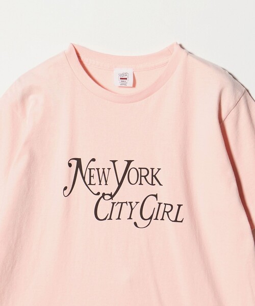 6（ロク）の「＜6(ROKU)＞NEW YORK CITY GIRL Tシャツ（Tシャツ/カットソー・レディース・ライトピンク/ホワイト・L/S）」の4枚目の写真