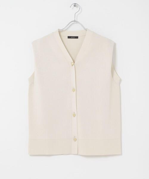 URBAN RESEARCH ROSSO WOMEN(アーバンリサーチ ロッソ)の「ショルダータックニットベスト(ベスト・レディース・アイボリー/ダークブラウン・FREE)」の12枚目の写真