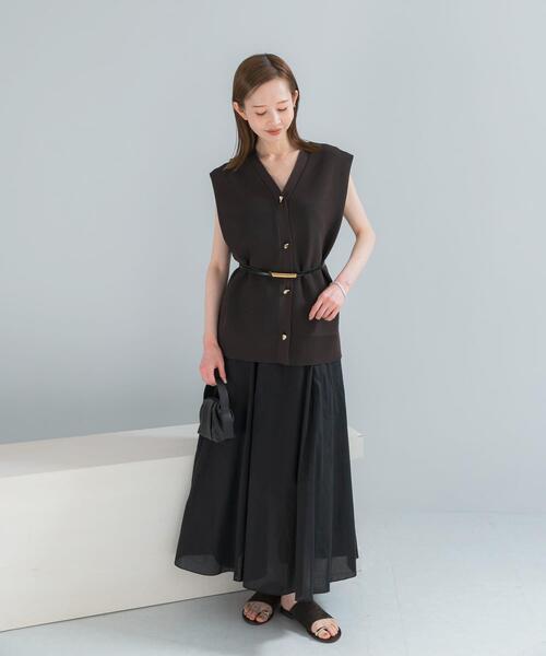 URBAN RESEARCH ROSSO WOMEN(アーバンリサーチ ロッソ)の「ショルダータックニットベスト(ベスト・レディース・アイボリー/ダークブラウン・FREE)」の20枚目の写真