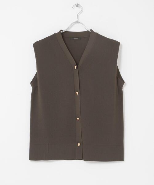 URBAN RESEARCH ROSSO WOMEN(アーバンリサーチ ロッソ)の「ショルダータックニットベスト(ベスト・レディース・アイボリー/ダークブラウン・FREE)」の22枚目の写真