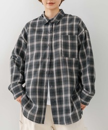 【C-FORT POINT/フォートポイント】【長めの丈感で腰回りカバー】ベーシックチェックシャツ レギュラーカラー ゆったりシルエット チェック柄 長袖 定番 カジュアル