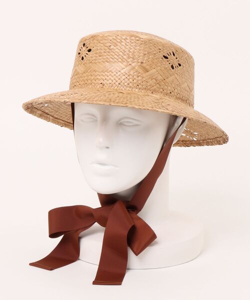 dazzlin（ダズリン）の「【コントロールフリーク】雑材リボン付きハット（ハット・レディース・ブラック/ブラウン・FREE）」の2枚目の写真