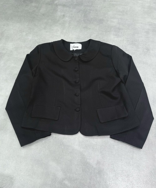 Never mind the XU / Chikashitsu+(ネバーマインド ザ エックスユー / チカシツプラス)の「【nmtc+】round collar single cropped jacket / 【エヌエムティーシープラス】ラウンドカラーシングルクロップジャケット(テーラードジャケット・レディース・ブラック/グレー・ONE SIZE)」の21枚目の写真