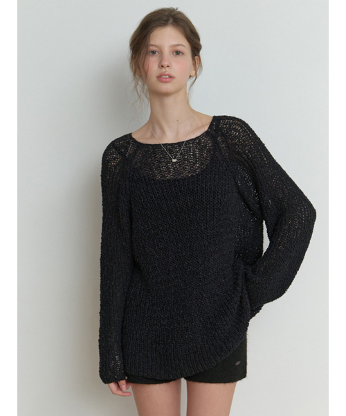 RE_L(リエル)の「Mendls cotton knit (black)(ニット/セーター・レディース・その他・FREE)」の1枚目の写真
