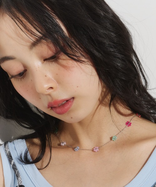Unitage(ユニテージ)の「フラワービーズネックレス(ネックレス・レディース・その他/グリーン・FREE)」の8枚目の写真