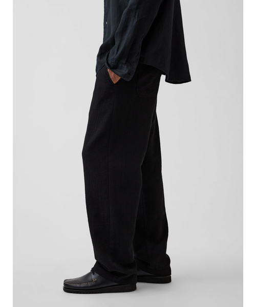GAP(ギャップ)の「イージーウエスト バギーガーゼパンツ(その他パンツ・メンズ・ベージュ/ブラック・XL/L/M/S/XS)」の4枚目の写真