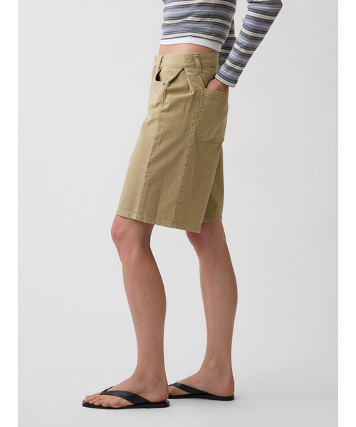 GAP（ギャップ）の「ミッドライズ ツイル サイドプリーツ トラウザーショートパンツ（その他パンツ・レディース・ブラック/ベージュ・000/10/8/6/4/2/0/00）」の20枚目の写真