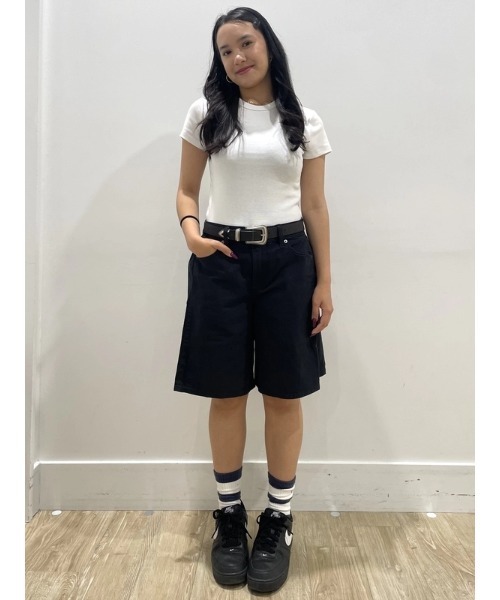 GAP（ギャップ）の「ミッドライズ ツイル サイドプリーツ トラウザーショートパンツ（その他パンツ・レディース・ブラック/ベージュ・000/10/8/6/4/2/0/00）」の17枚目の写真