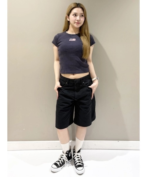 GAP（ギャップ）の「ミッドライズ ツイル サイドプリーツ トラウザーショートパンツ（その他パンツ・レディース・ブラック/ベージュ・000/10/8/6/4/2/0/00）」の19枚目の写真