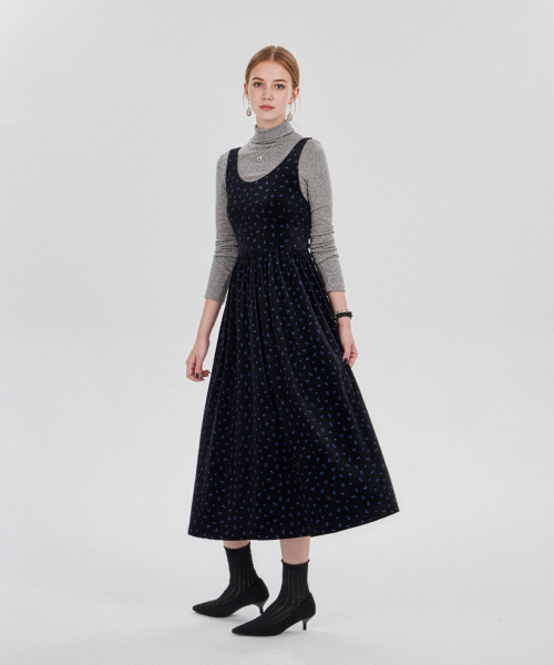 MAIA(マイア)の「ベルベットフラワーワンピース-ティルブルー(テンセルTシャツセット)(ワンピース・レディース・その他・MEDIUM/LARGE)」の5枚目の写真