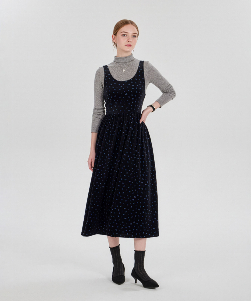 MAIA(マイア)の「ベルベットフラワーワンピース-ティルブルー(テンセルTシャツセット)(ワンピース・レディース・その他・MEDIUM/LARGE)」の6枚目の写真