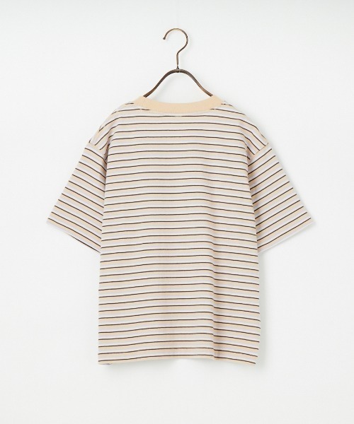 DANTON（ダントン）の「[DANTON/ダントン] ワンポイントロゴ ボーダー ショートスリーブTシャツ（Tシャツ/カットソー・レディース・ブルー系/ホワイト系/ネイビー系/ベージュ系・M/S）」の7枚目の写真