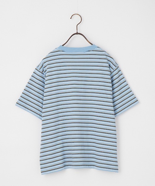 DANTON（ダントン）の「[DANTON/ダントン] ワンポイントロゴ ボーダー ショートスリーブTシャツ（Tシャツ/カットソー・レディース・ブルー系/ホワイト系/ネイビー系/ベージュ系・M/S）」の14枚目の写真