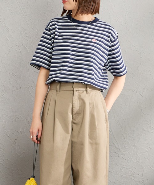 DANTON（ダントン）の「[DANTON/ダントン] ワンポイントロゴ ボーダー ショートスリーブTシャツ（Tシャツ/カットソー・レディース・ブルー系/ホワイト系/ネイビー系/ベージュ系・M/S）」の22枚目の写真