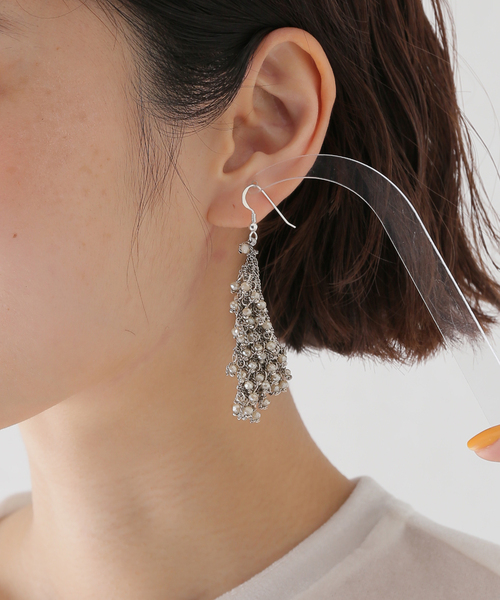 VERMEIL par iena（ヴェルメイユパーイエナ）の「JEAN FRANCOIS MIMILLA ジャン フランソワ ミミラ Glass Beads &Knittピアス BO103（ピアス（両耳用）・レディース・シルバー・FREE）」の7枚目の写真