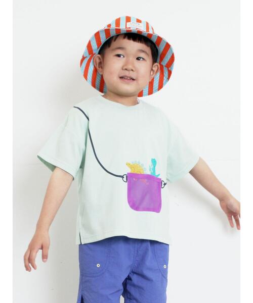 Samansa Mos2 Lagom（サマンサモスモスラーゴム）の「【吸水速乾】メッシュポケット恐竜Tシャツ（Tシャツ/カットソー・キッズ・ブラウン/レッド/ミント・130/95/120/110/100）」の3枚目の写真