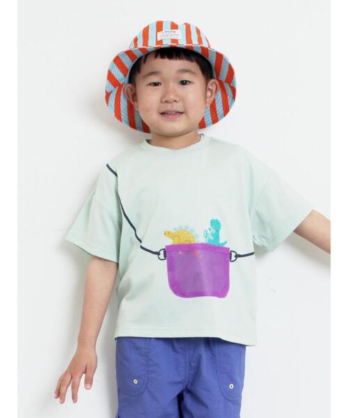 Samansa Mos2 Lagom（サマンサモスモスラーゴム）の「【吸水速乾】メッシュポケット恐竜Tシャツ（Tシャツ/カットソー・キッズ・ブラウン/レッド/ミント・130/95/120/110/100）」の4枚目の写真