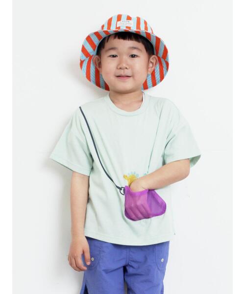 Samansa Mos2 Lagom（サマンサモスモスラーゴム）の「【吸水速乾】メッシュポケット恐竜Tシャツ（Tシャツ/カットソー・キッズ・ブラウン/レッド/ミント・130/95/120/110/100）」の5枚目の写真