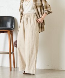 Jena espace merveilleux | ピコステッチリネンワイドパンツ(その他パンツ)