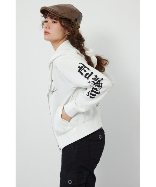 RODEO CROWNS WIDE BOWL(ロデオクラウンズワイドボウル)の「(Ed Hardy)ZIPパーカー(パーカー・レディース・ブラック/オフホワイト/杢グレー・MEDIUM/LARGE)」の4枚目の写真