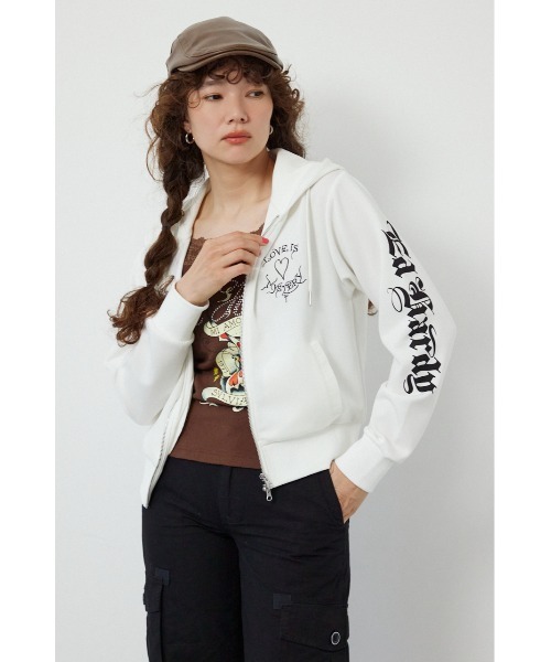 RODEO CROWNS WIDE BOWL(ロデオクラウンズワイドボウル)の「(Ed Hardy)ZIPパーカー(パーカー・レディース・ブラック/オフホワイト/杢グレー・MEDIUM/LARGE)」の6枚目の写真