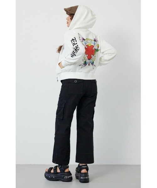 RODEO CROWNS WIDE BOWL(ロデオクラウンズワイドボウル)の「(Ed Hardy)ZIPパーカー(パーカー・レディース・ブラック/オフホワイト/杢グレー・MEDIUM/LARGE)」の8枚目の写真