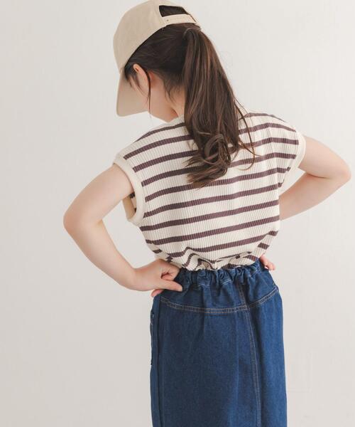 URBAN RESEARCH DOORS（アーバンリサーチドアーズ）の「『150サイズあり』変形ワッフルノースリーブプルオーバー(KIDS)（Tシャツ/カットソー・キッズ・グレー系その他/オフホワイト・120/105/135/150）」の5枚目の写真