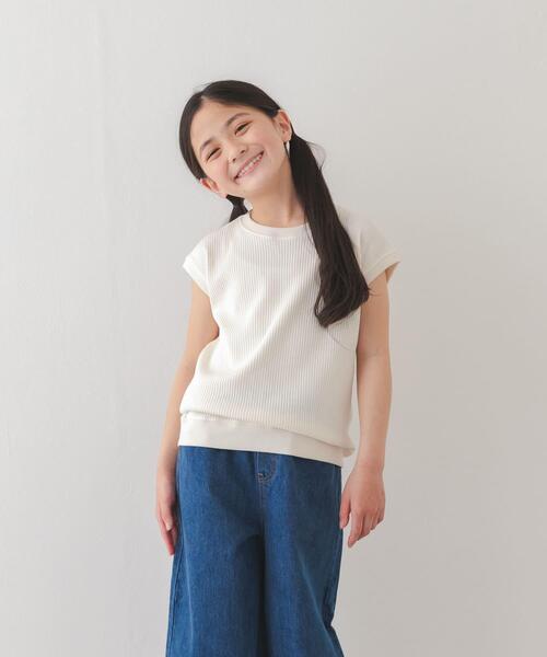 URBAN RESEARCH DOORS（アーバンリサーチドアーズ）の「『150サイズあり』変形ワッフルノースリーブプルオーバー(KIDS)（Tシャツ/カットソー・キッズ・グレー系その他/オフホワイト・120/105/135/150）」の19枚目の写真