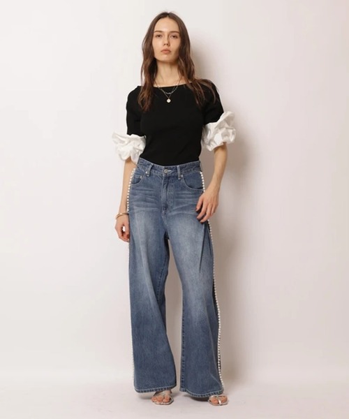 CADUNE(カデュネ)の「ボートネックバブルニット(ニット/セーター・レディース・ブラック/ライトグレー/ホワイト・38)」の13枚目の写真