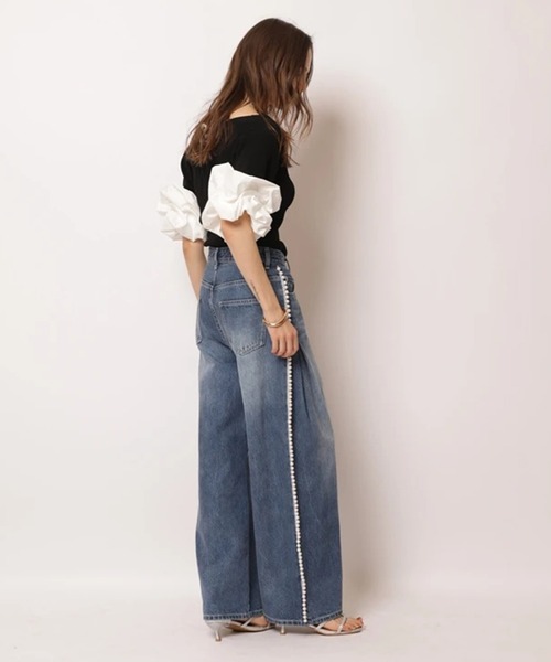 CADUNE(カデュネ)の「ボートネックバブルニット(ニット/セーター・レディース・ブラック/ライトグレー/ホワイト・38)」の14枚目の写真