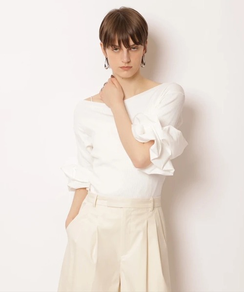 CADUNE(カデュネ)の「ボートネックバブルニット(ニット/セーター・レディース・ブラック/ライトグレー/ホワイト・38)」の15枚目の写真