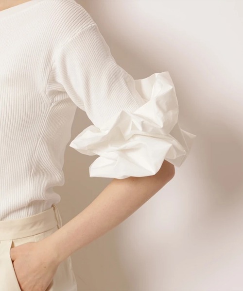 CADUNE(カデュネ)の「ボートネックバブルニット(ニット/セーター・レディース・ブラック/ライトグレー/ホワイト・38)」の16枚目の写真