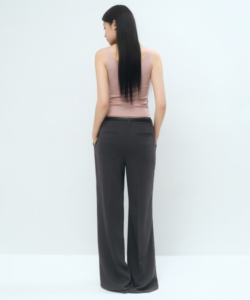 MUSINSA STANDARD WOMAN（ムシンサスタンダードウーマン）の「ウィメンズフルイドロウエストワイドスラックス[グレー]（スラックス・レディース・その他・22/23/24/25/26/27/28/29/30/31/32/34）」の3枚目の写真