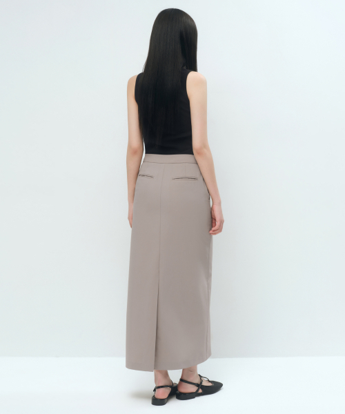 MUSINSA STANDARD WOMAN（ムシンサスタンダードウーマン）の「[クールタンダード] ウィメンズ ストレート マキシ スカート [ライトベージュ]（スカート・レディース・その他・X-SMALL/SMALL/MEDIUM/LARGE）」の3枚目の写真
