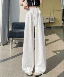 ＆soiree（アンドソワレ）の「ダメージ入りグリッタースウェットワイドパンツ（スウェットパンツ）」