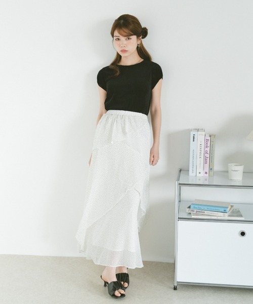 VANNIE U（ヴァニーユー）の「ミニパフシアーフロッキートップス（Tシャツ/カットソー・レディース・アイボリー/ブラック・FREE）」の9枚目の写真